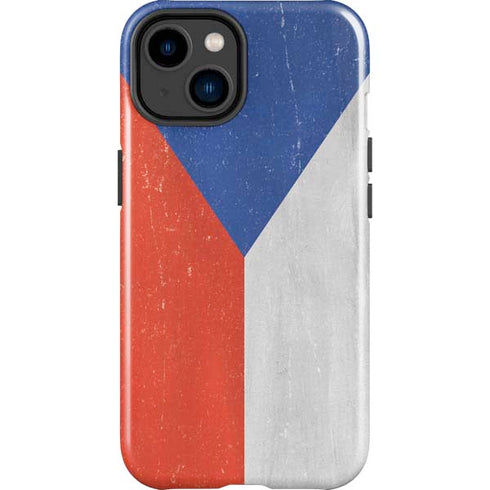 Czech Republic Flag Distressed iPhone 15 Impact Case